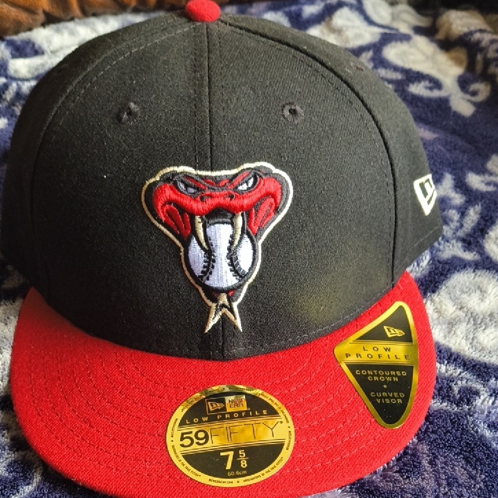 New Era Black and Red Snake Logo Hat